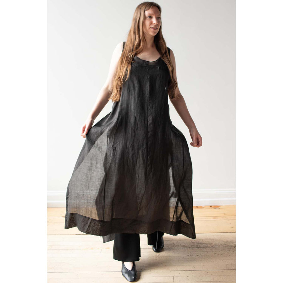 Sayaka Davis Sheer Wrap Dress in Black