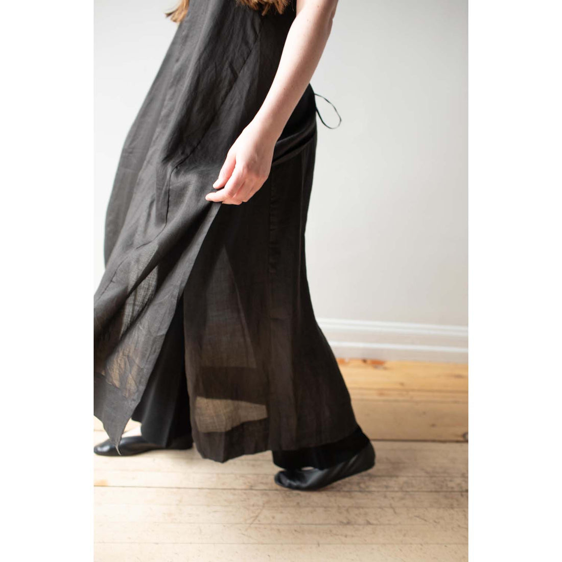 Sayaka Davis Sheer Wrap Dress in Black