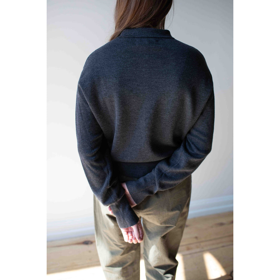 Apiece Apart Kari Polo Knit in Grey