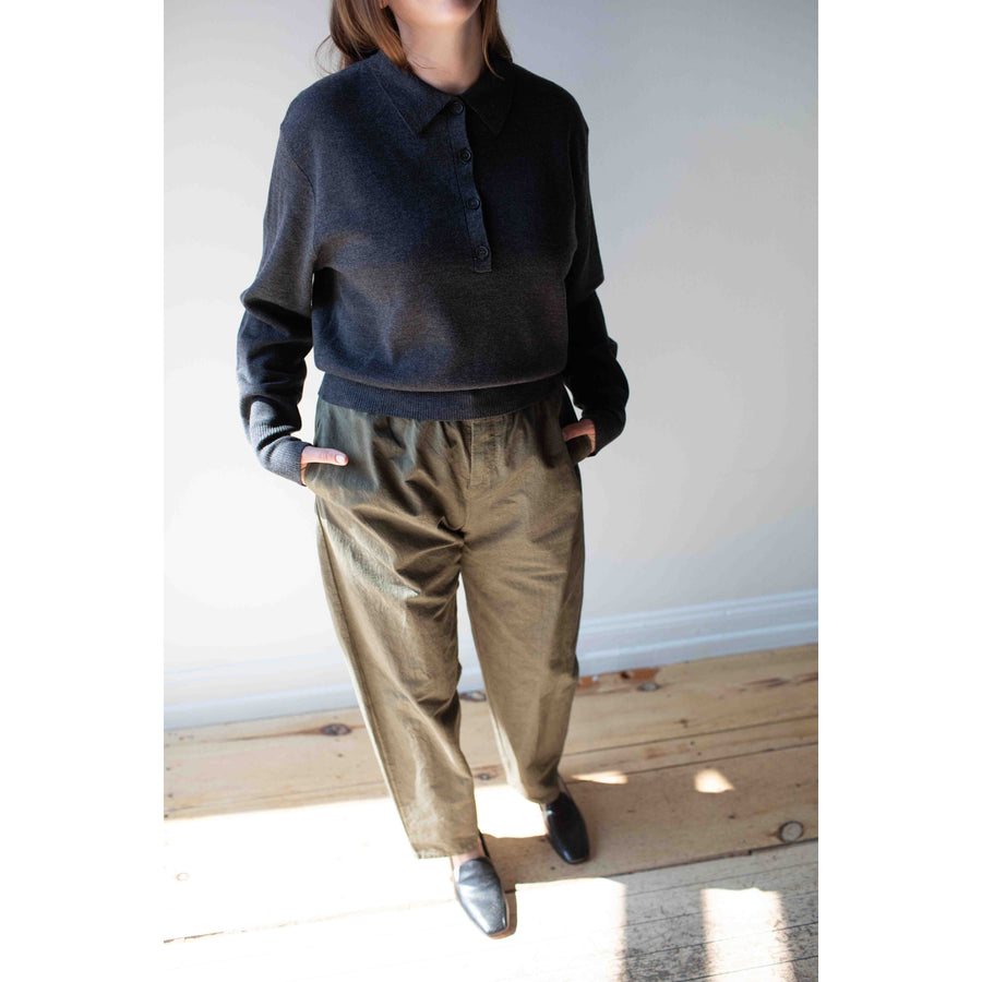 Apiece Apart Kari Polo Knit in Grey