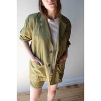 Grei Box Blazer in Army Green
