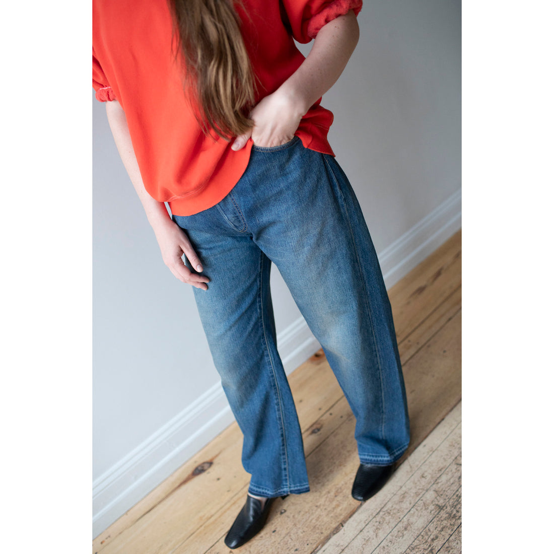 Chimala 13.5oz Selvedge Denim Monroe Cut in Dark Distress