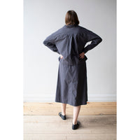 MHL. Patch Pocket Skirt in Slate Blue Washed Cotton Poplin