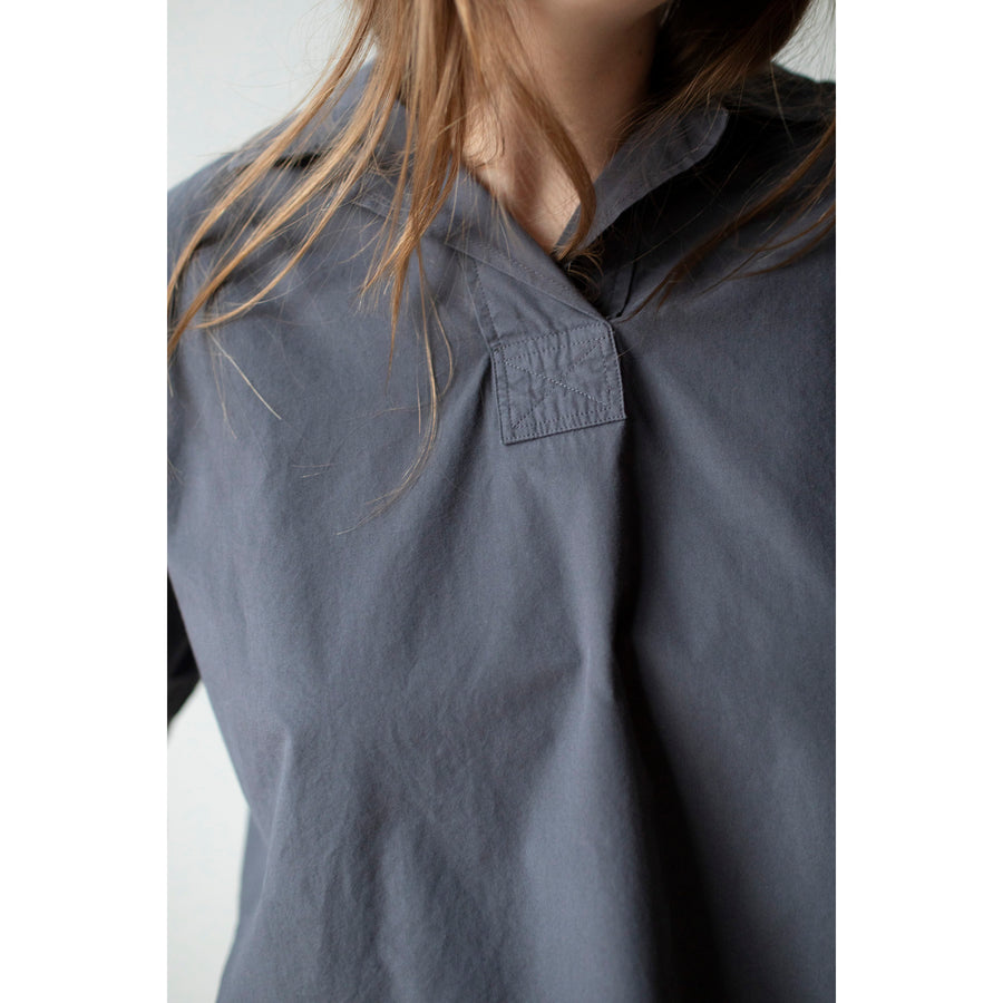 MHL. Kit Shirt in Slate Blue Washed Cotton Poplin