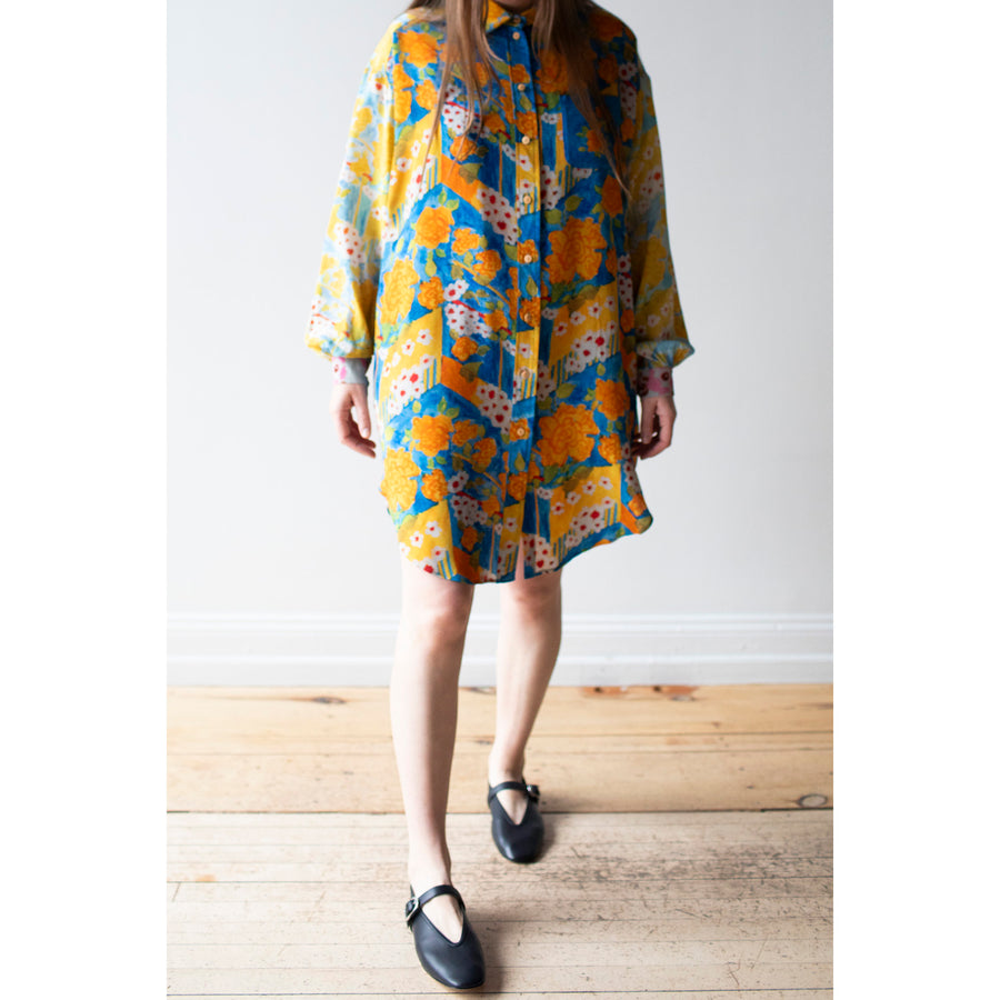 Anntian Gross Silk Shirt in Print ABC