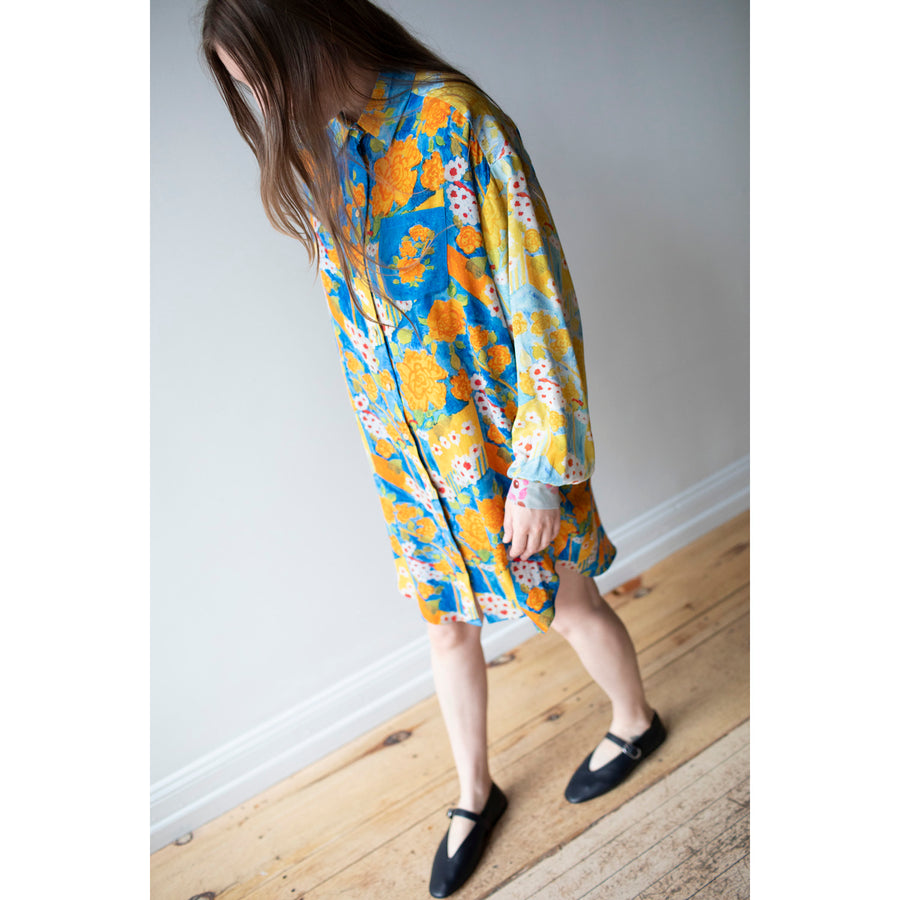 Anntian Gross Silk Shirt in Print ABC