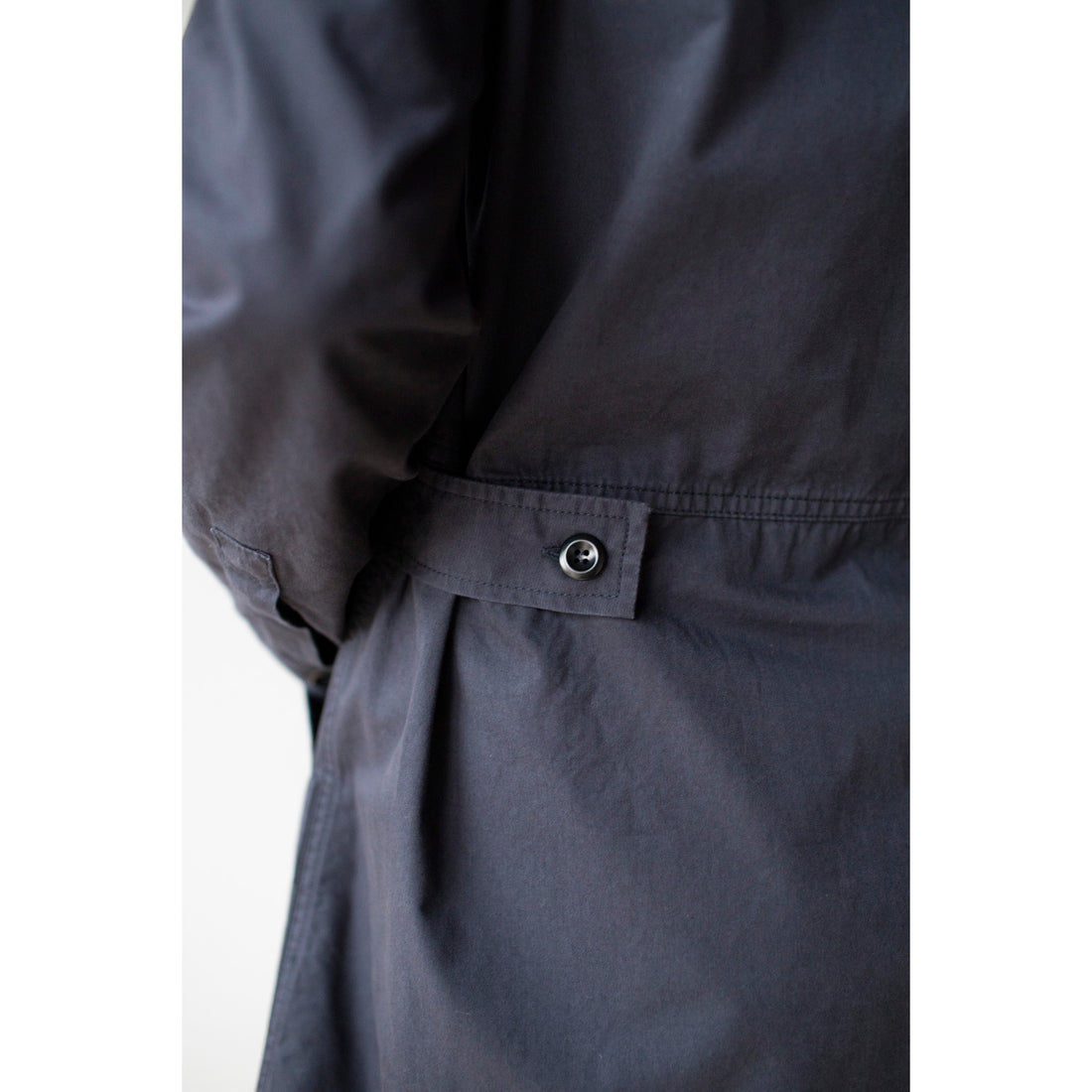 MHL. Tab Waist Dress in Navy Soft Dense Cotton