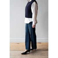 MHL. Longline Shirt in White Compact Cotton Poplin