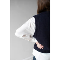 MHL. Chunky Crew Neck Slipover in Rich Navy British Merino