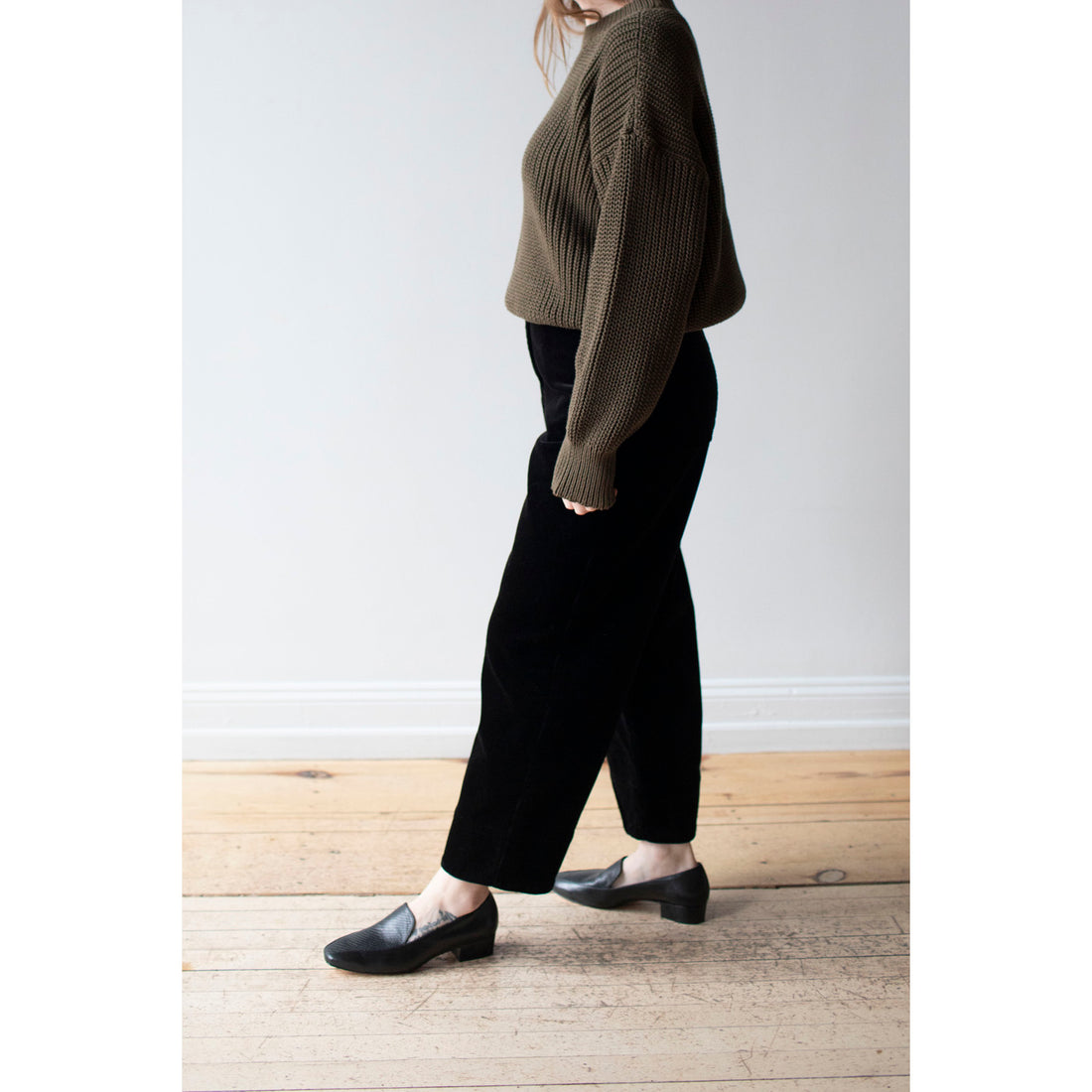 MHL. Field Trousers in Black Heavy Corduroy