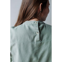 Black Crane Puff Sleeve Blouse in Agave