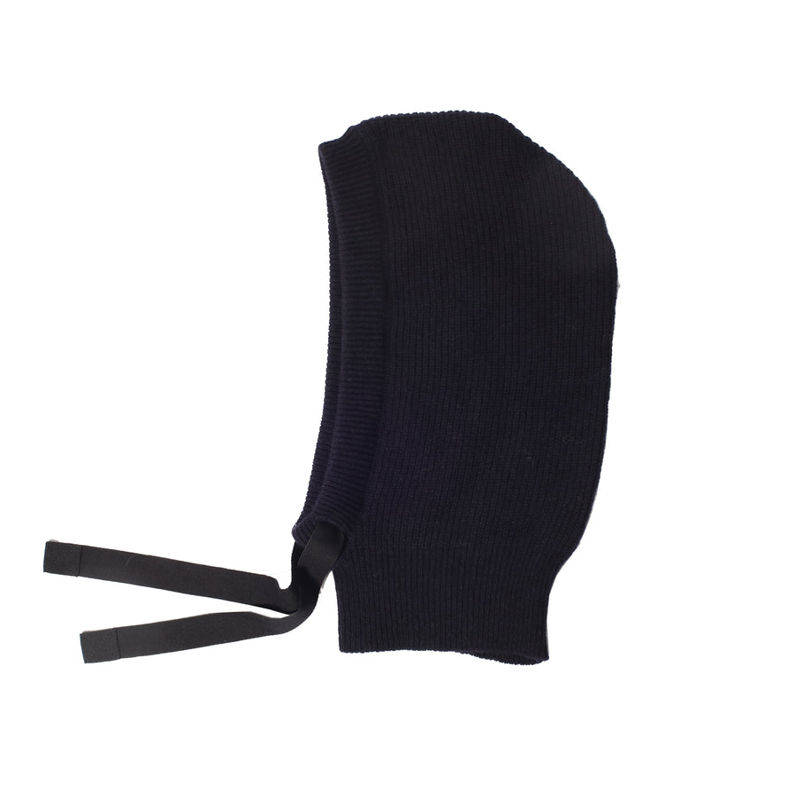 MHL.Knitted Hood in Dark Navy Lambswool
