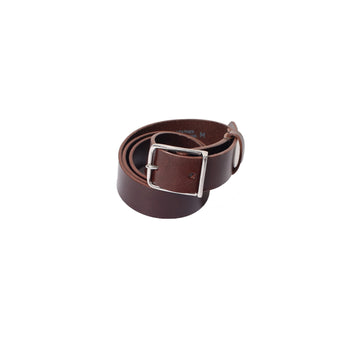 MHL. Keeper Buckle Belt in Dark Brown Leather