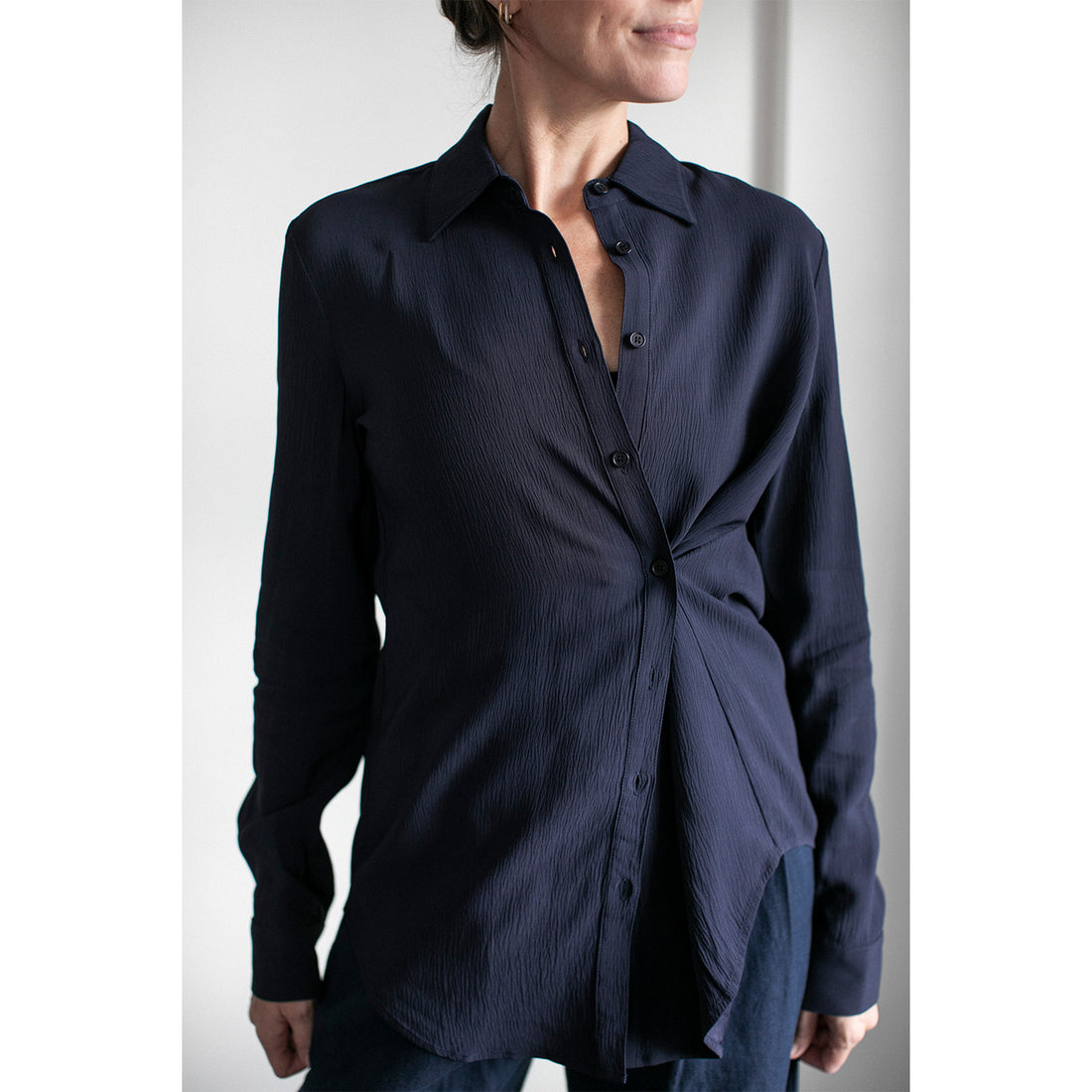 Apiece Apart Sodi Wrap Button Up in Midnight