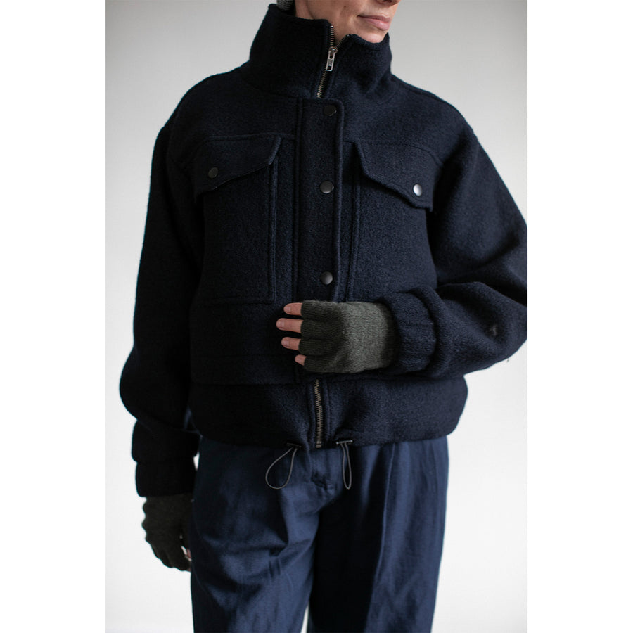 Apiece Apart Selva Cropped Bomber in Midnight