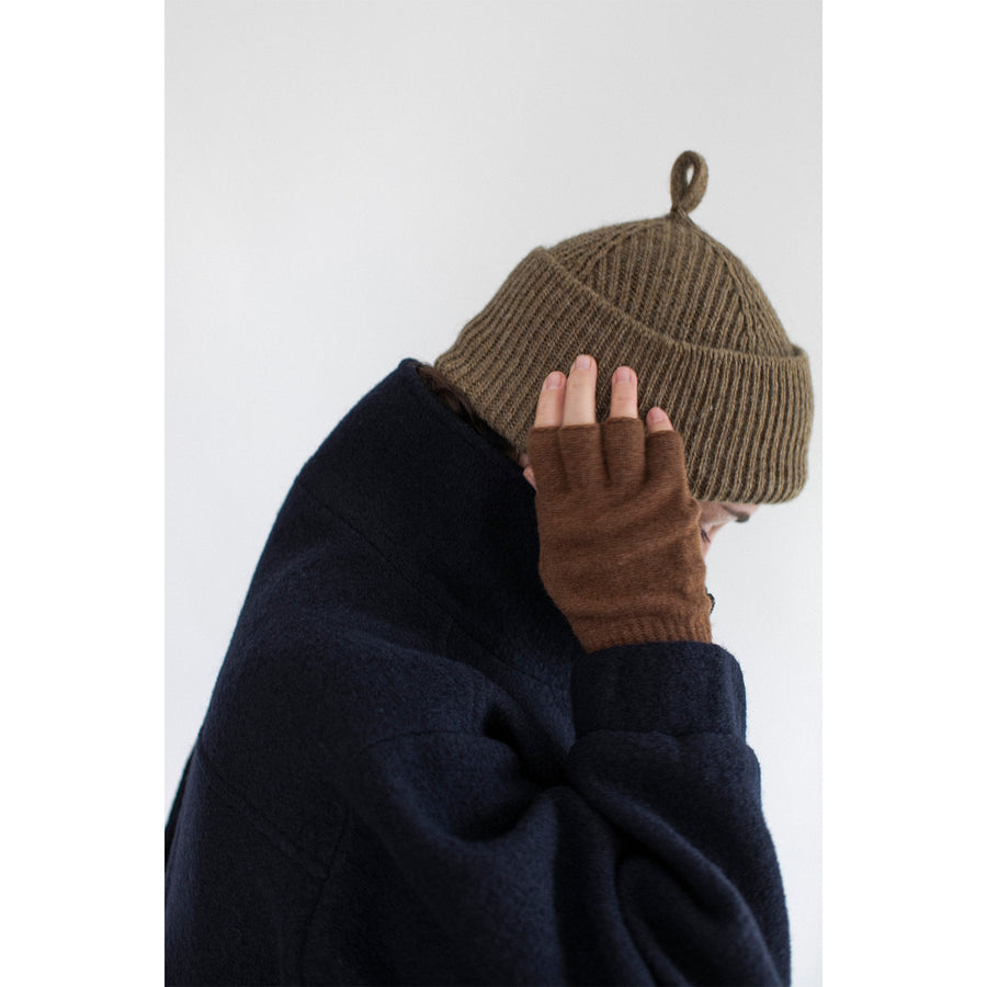 MHL. Cut Off Glove in Conker Lambswool