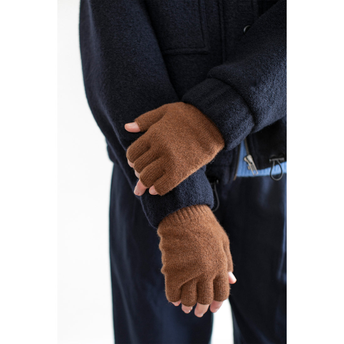 MHL. Cut Off Glove in Conker Lambswool