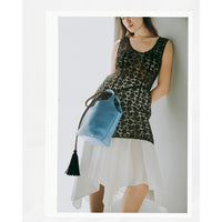 Black Crane Paper Skirt in White