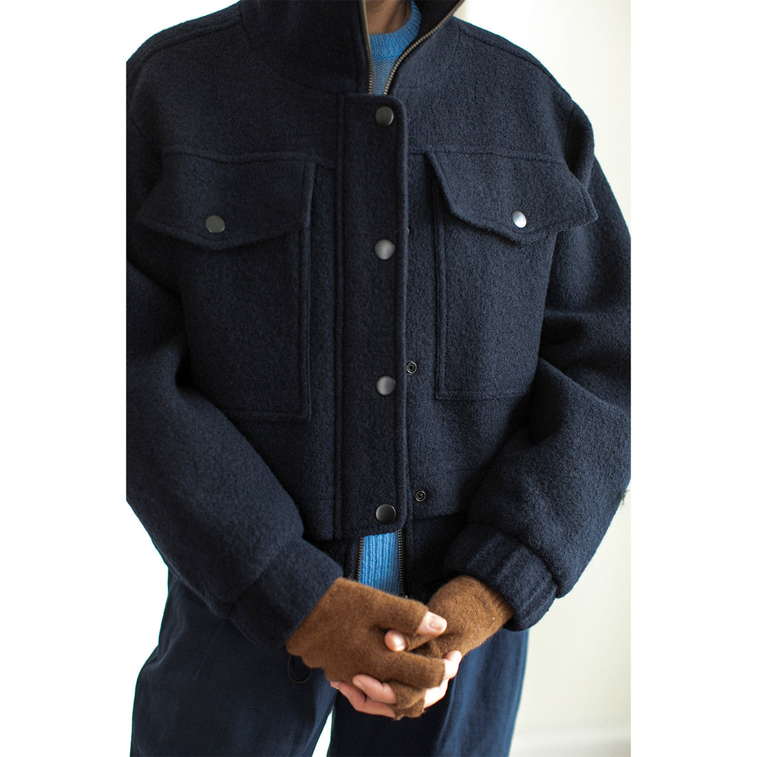 MHL. Cut Off Glove in Conker Lambswool