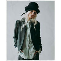 Kallmeyer Iman Shrunken Blazer in Navy Houndstooth