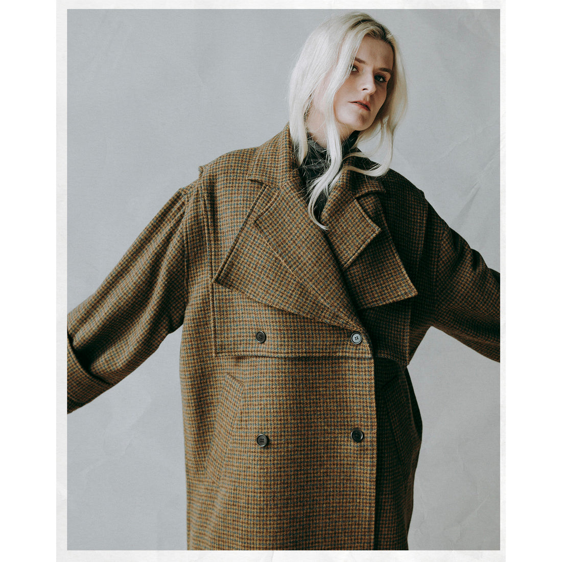Henrik Vibskov Hands Down Coat in Pied De Poule