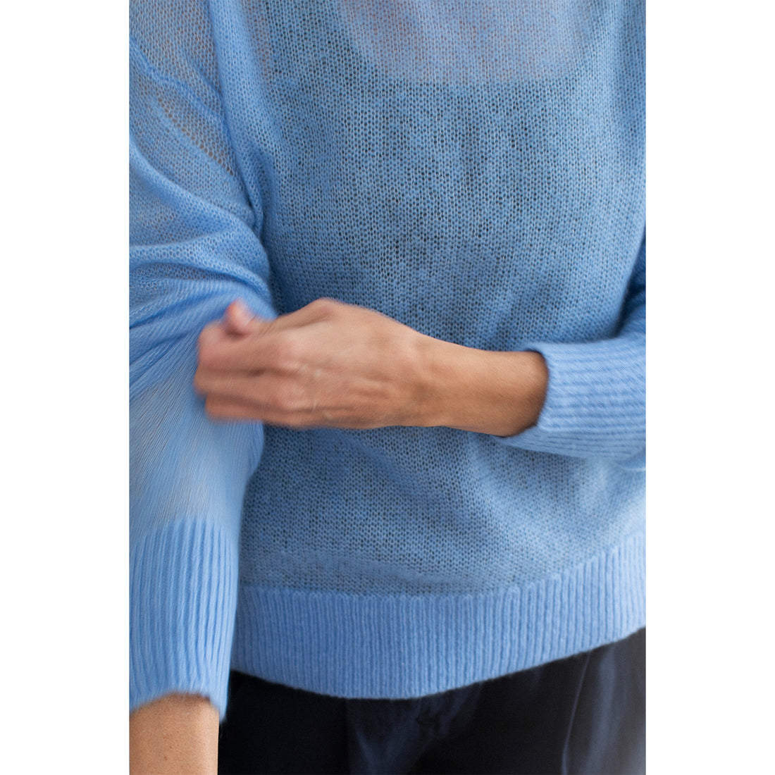 Apiece Apart Softest Tissue Weight Sweater in Cornflower