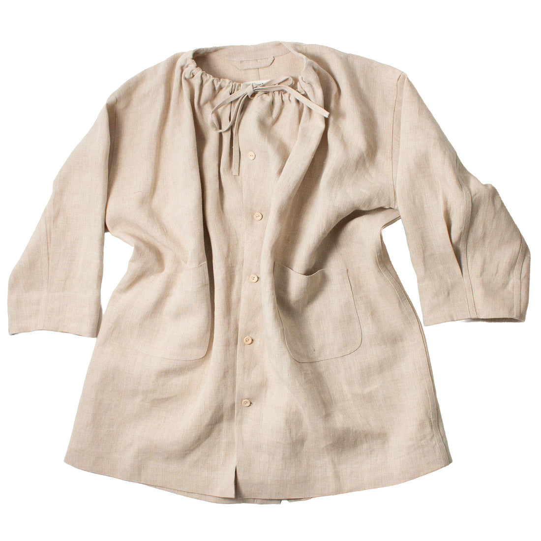 Anntian Trench Jacket in Natural Hemp