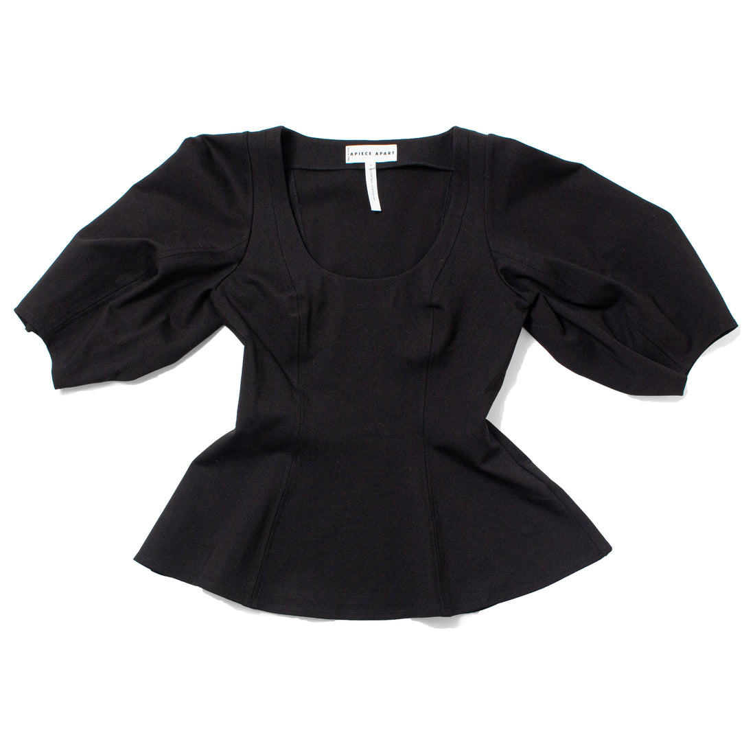 Apiece Apart Bebe Ponte Peplum Top in Black