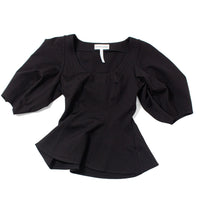 Apiece Apart Bebe Ponte Peplum Top in Black
