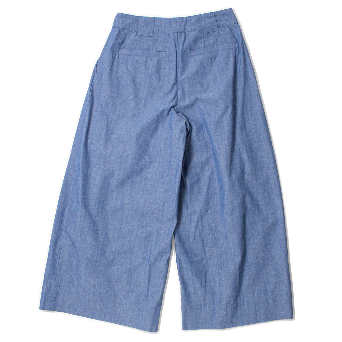 Apiece Apart Elan Midrise Palazzo Pant in Chambray
