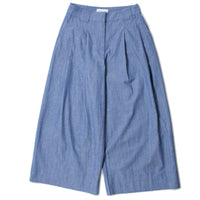 Apiece Apart Elan Midrise Palazzo Pant in Chambray
