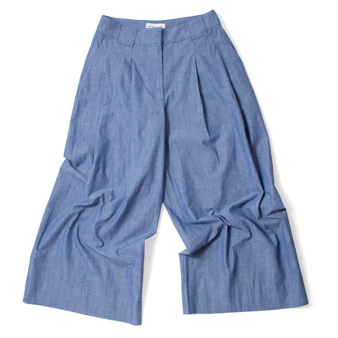 Apiece Apart Elan Midrise Palazzo Pant in Chambray