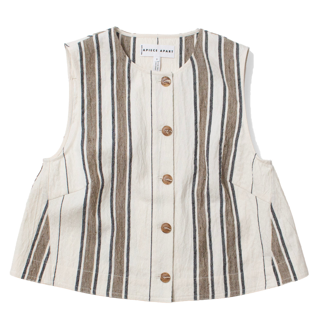 Apiece Apart Godet Tank in Affogato Stripe