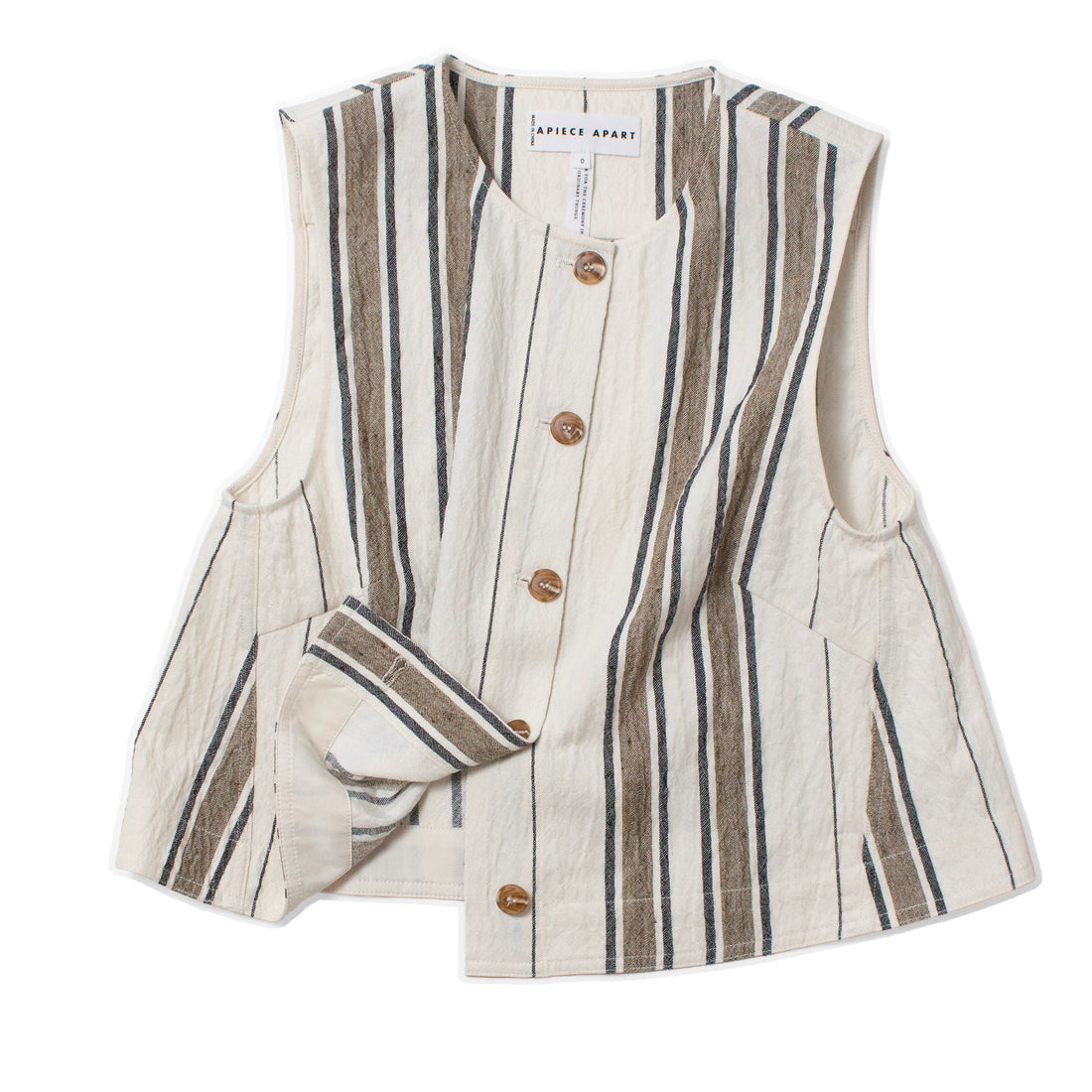 Apiece Apart Godet Tank in Affogato Stripe