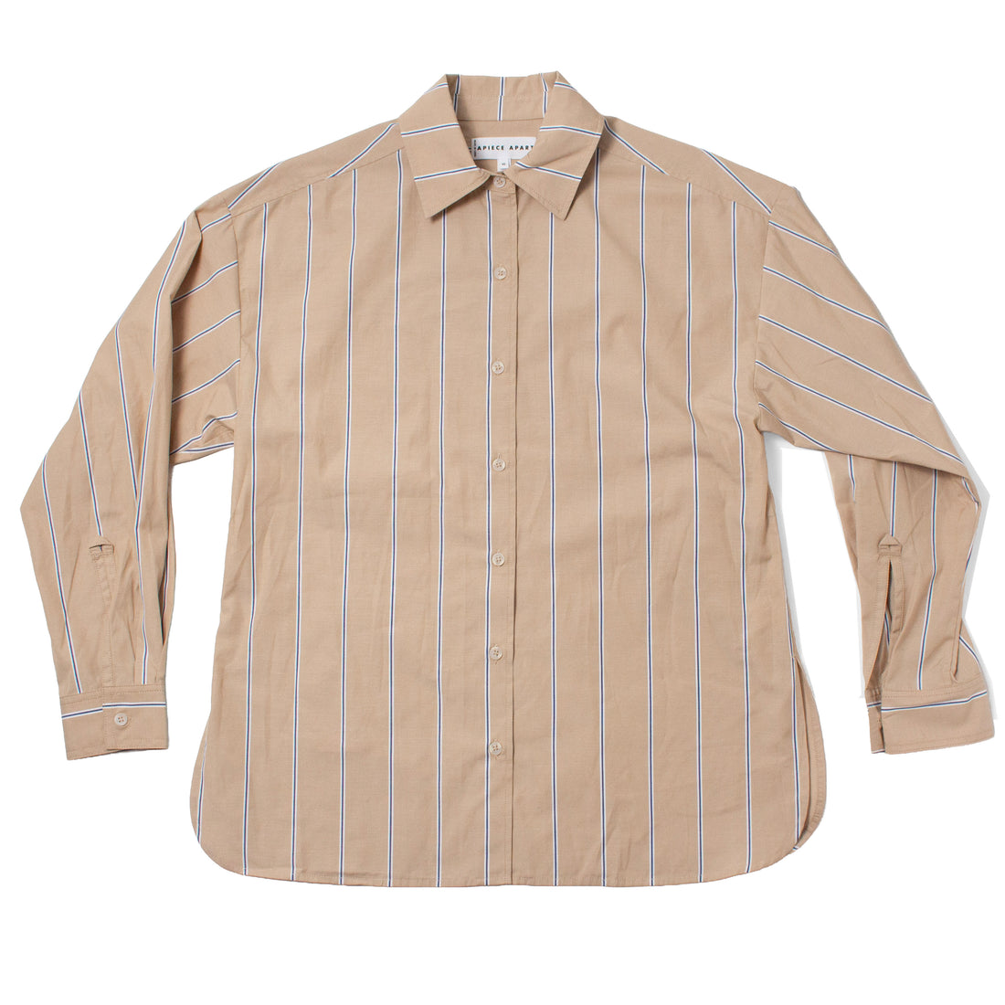 Apiece Apart Isolde Button-Down in Sand & Blue Stripe