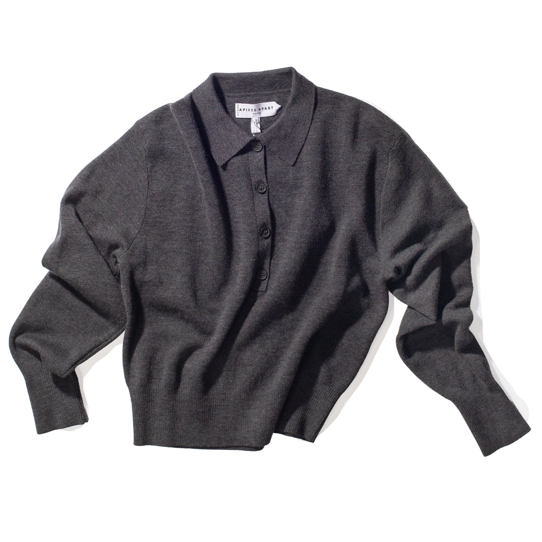 Apiece Apart Kari Polo Knit in Grey