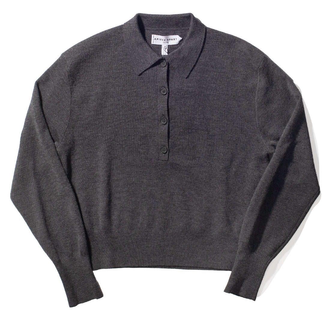 Apiece Apart Kari Polo Knit in Grey