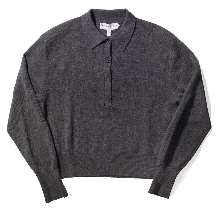 Apiece Apart Kari Polo Knit in Grey