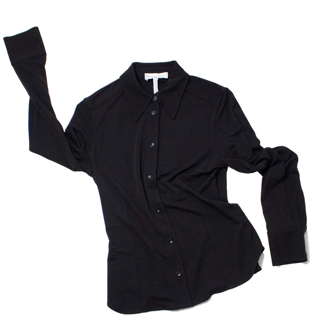Apiece Apart Merce Slinky Slim Button-Up in Black