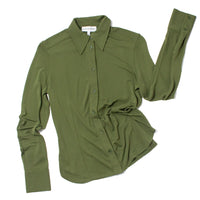 Apiece Apart Merce Slinky Slim Button-Up in Cypress