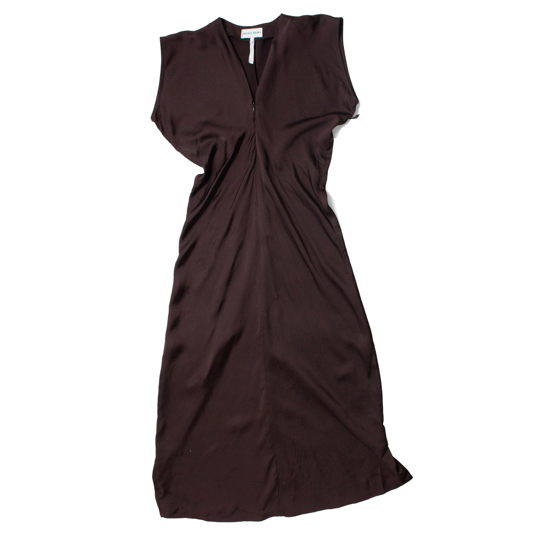 Apiece Apart Monde Drape Bias Maxi Dress in Black Coffee