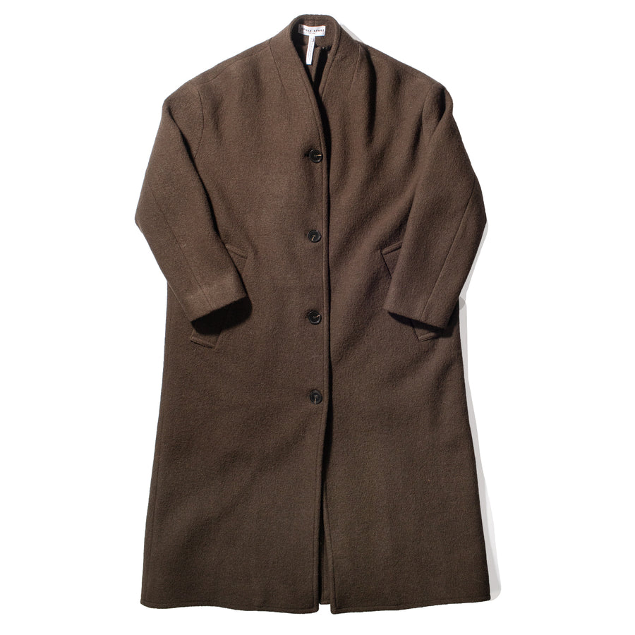 Apiece Apart Safaa High Neck Coat in Dark Olive