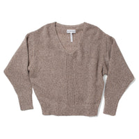 Apiece Apart Softest Silk Cashmere V-Neck in Jute Marl