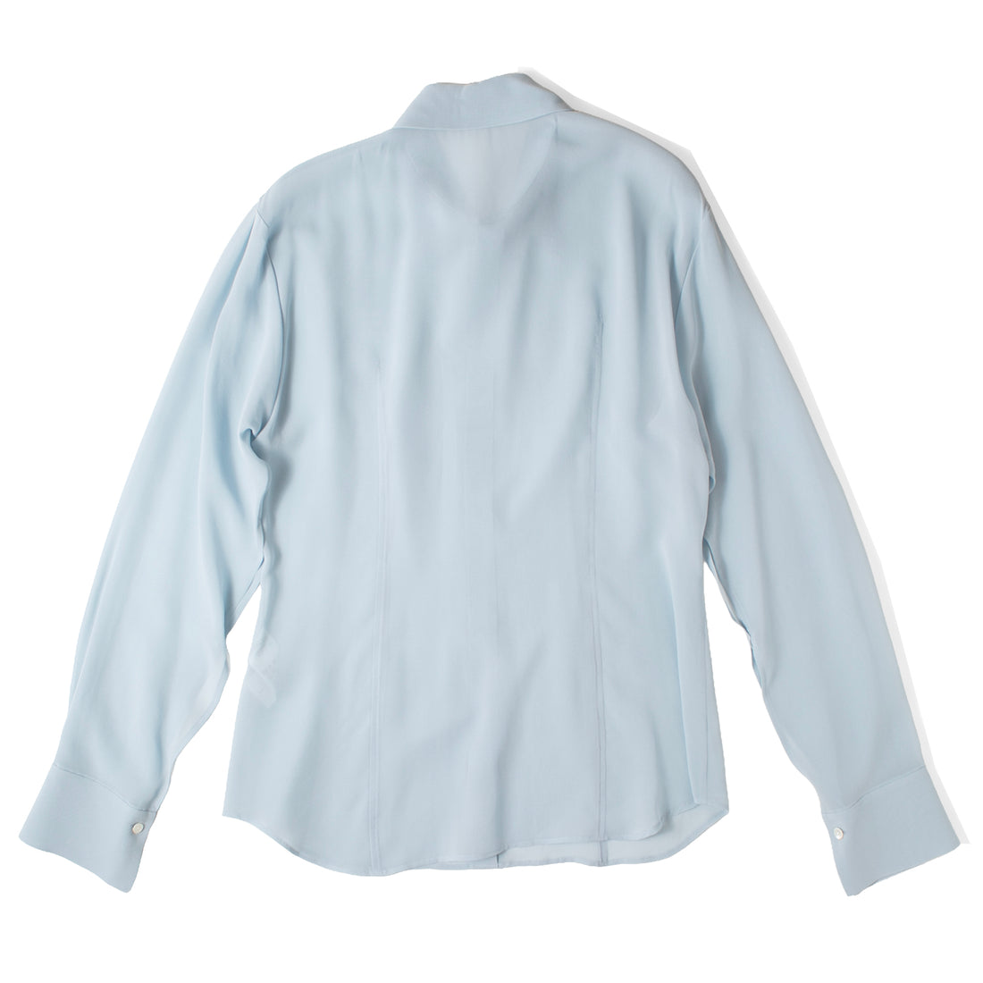 Auralee Airy Silk Georgette Shirt in Light Blue