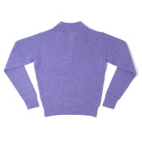 Auralee Baby Suri Alpaca Sheer Knit Skipper Polo in Purple