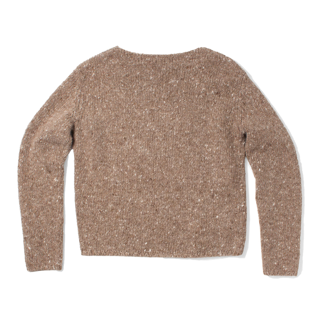 Auralee Homespun Tweed Boat Neck Pullover in Top Brown