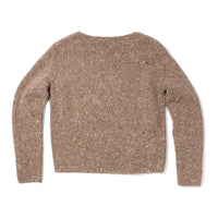 Auralee Homespun Tweed Boat Neck Pullover in Top Brown