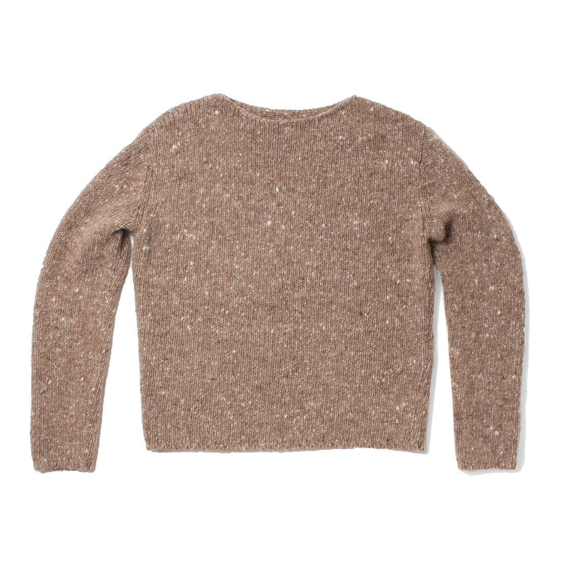 Auralee Homespun Tweed Boat Neck Pullover in Top Brown