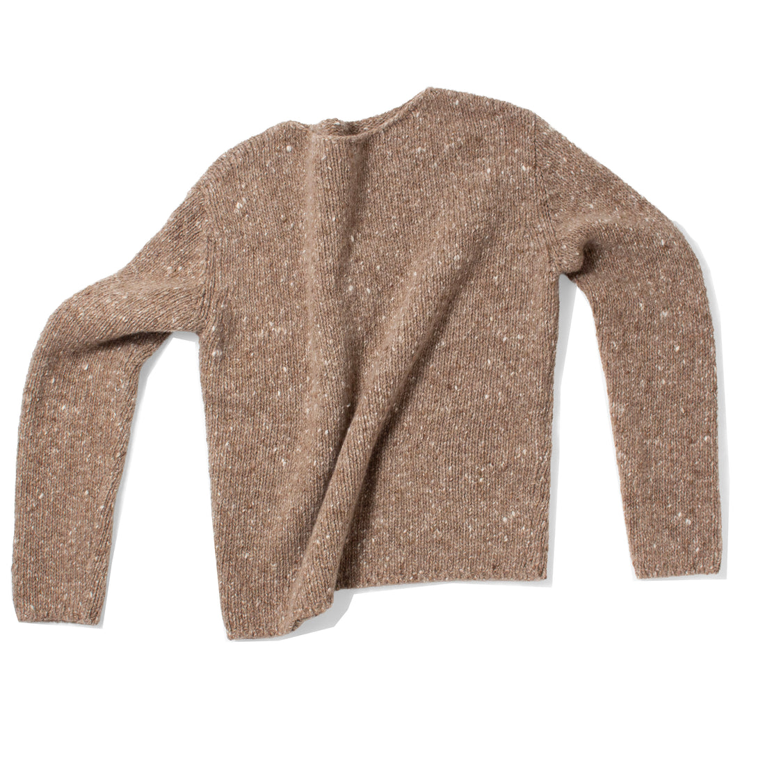 Auralee Homespun Tweed Boat Neck Pullover in Top Brown