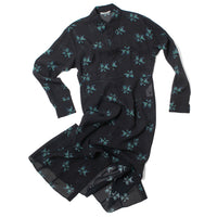 Auralee Printed Airy Silk Georgette Dress in Ink Blue